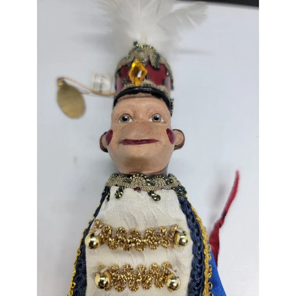 Katherine's Collection Wayne Kleski Circus Monkey Ornament Red Feather Hat